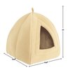 Pet Adobe Pet Bed, Igloo Soft Indoor Enclosed Covered Tent with Removable Cushion for Cats/Small Pets (Tan) 235113FVB